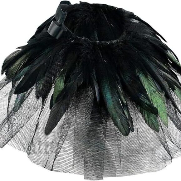 Feather Shrug Double Layer Tulle Mesh Shawl main image 5